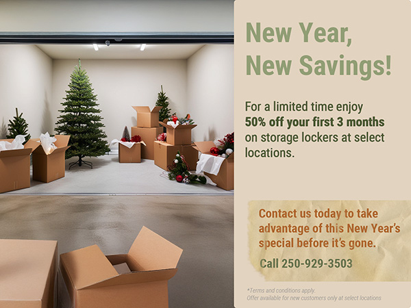 New Year, New Savings at Pacific Rim Storage - Victoria, Duncan, and Nanaimo locations