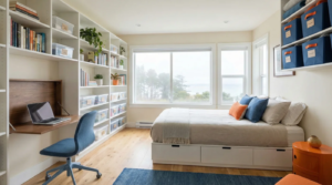 Organized Victoria condo interior showing smart storage solutions to maximize space